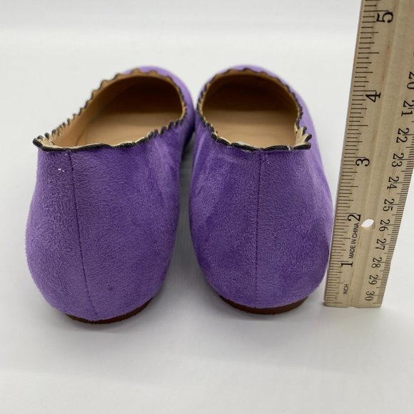 NEW Purple Scalloped Ballet Flats - Slip-On - Picture 8 of 10